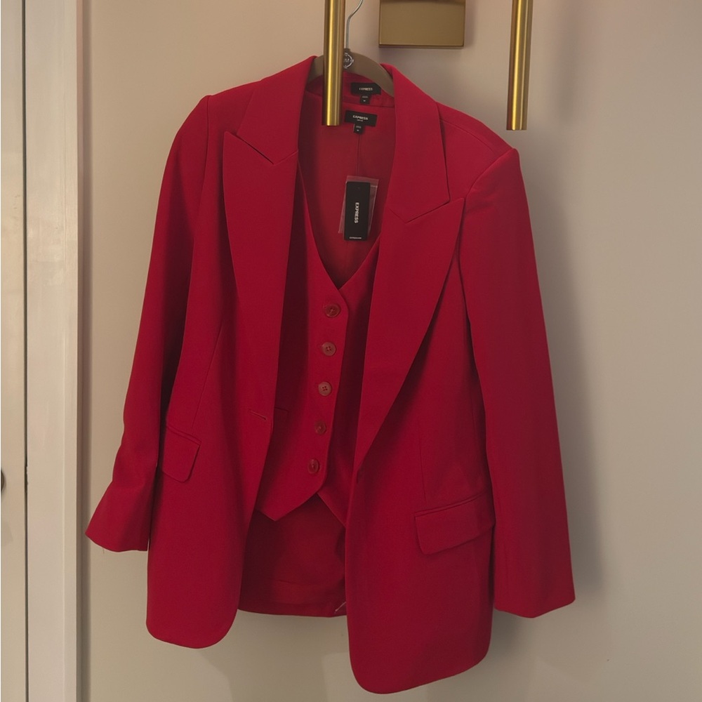 NEW! Red Blazer and Vest Set